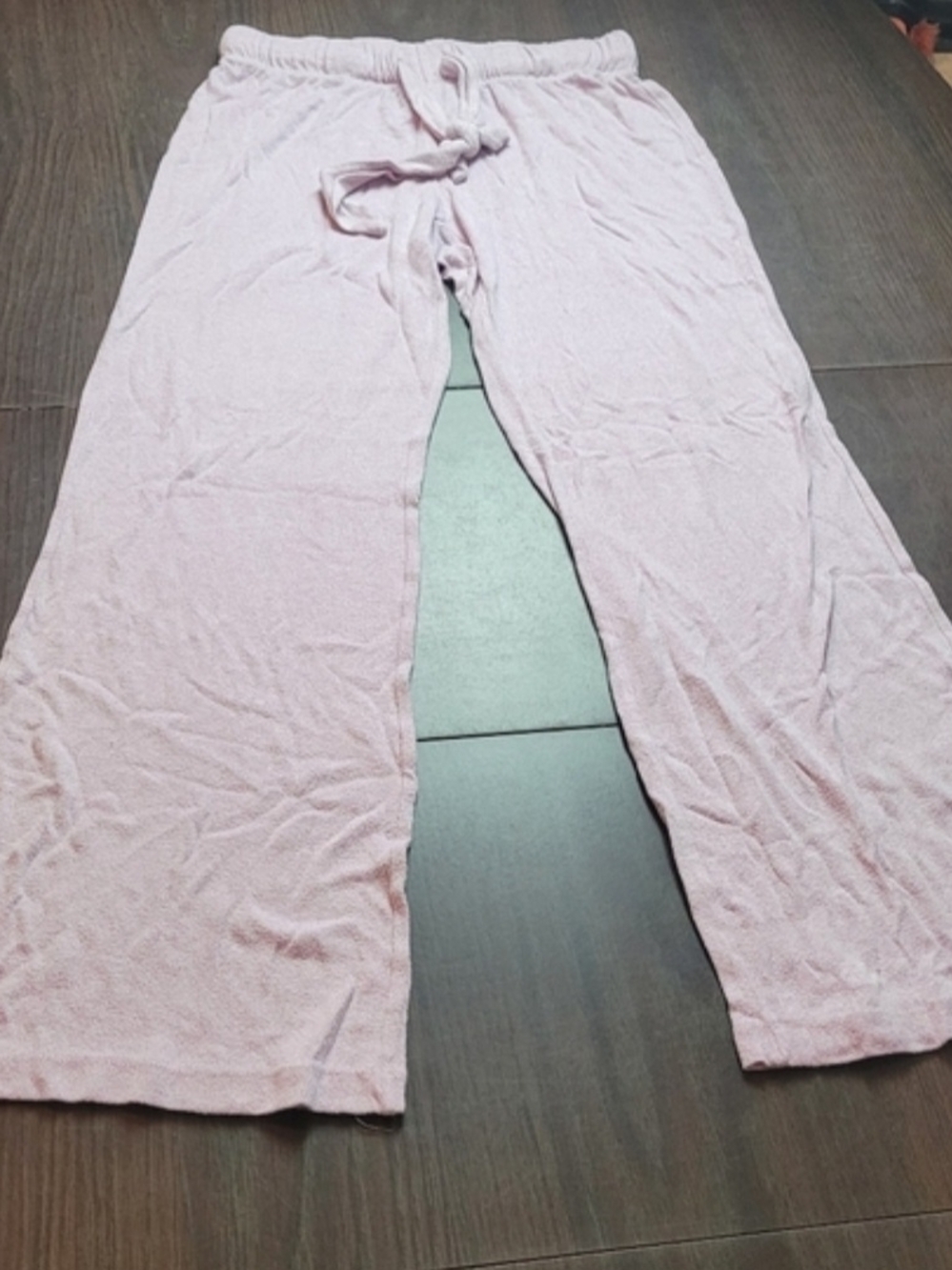 Simple Pleasures Pink Wide Leg Drawstring Lounge Pants Small